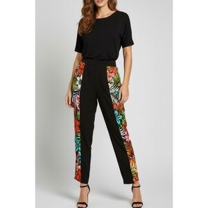 Line & Dot Silk Tropical Rainbow Pants Size Small NWT